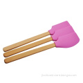 Rubber Silicone Scraper With Wooden Handle Kitchen Tools 